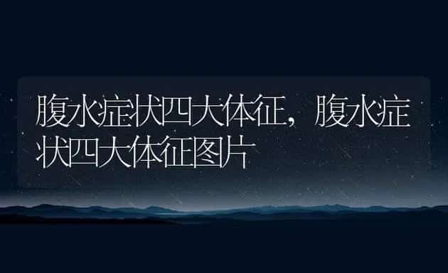 腹水症状四大体征,腹水症状四大体征图片 | 宠物百科知识