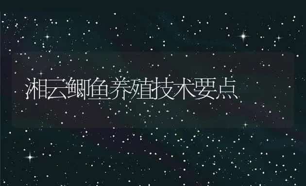 湘云鲫鱼养殖技术要点 | 动物养殖饲料