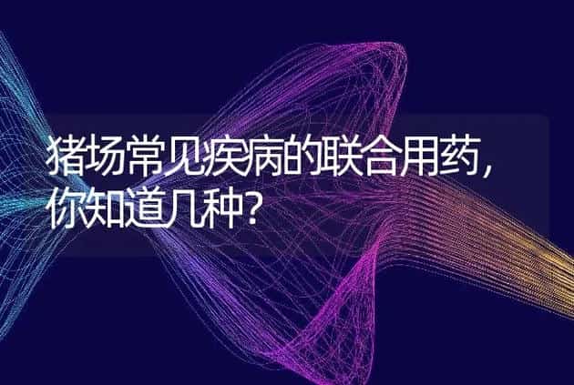 猪场常见疾病的联合用药，你知道几种？ | 家畜养殖