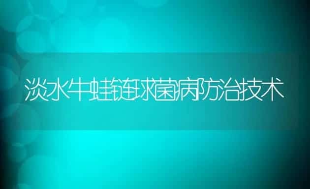 淡水牛蛙链球菌病防治技术 | 动物养殖学堂