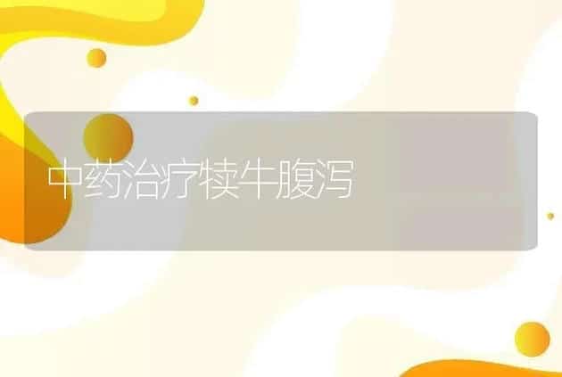 中药治疗犊牛腹泻 | 家畜养殖