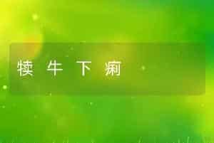 犊 牛 下 痢