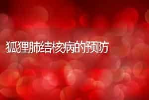狐狸肺结核病的预防