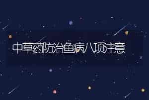 中草药防治鱼病八项注意