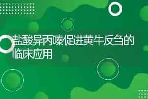 盐酸异丙嗪促进黄牛反刍的临床应用