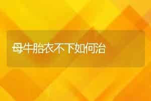 母牛胎衣不下如何治