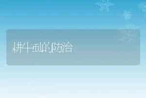 耕牛虱的防治