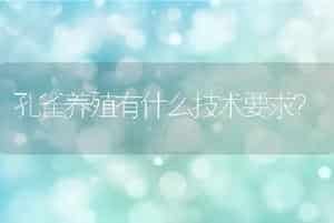 孔雀养殖有什么技术要求？