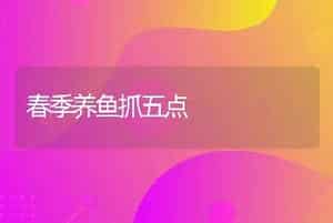 春季养鱼抓五点