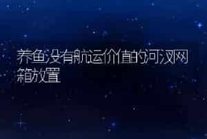 养鱼没有航运价值的河汊网箱放置