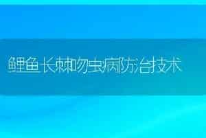 鲤鱼长棘吻虫病防治技术