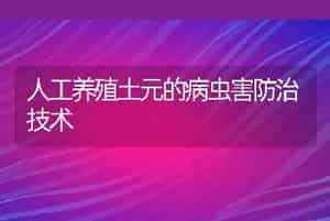 人工养殖土元的病虫害防治技术