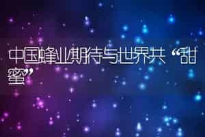 中国蜂业期待与世界共“甜蜜”
