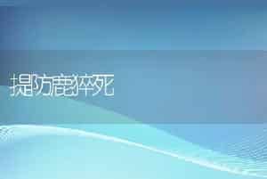 提防鹿猝死