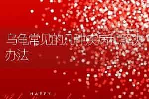 乌龟常见的几种疾病和解决办法