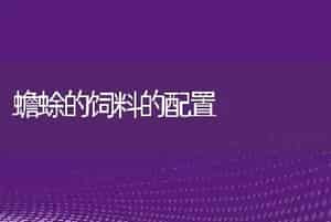 蟾蜍的饲料的配置