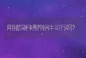 用猪饲料喂养蜗牛可行吗？