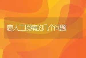 鹿人工授精的几个问题
