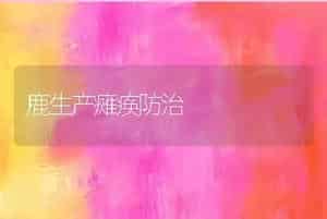 鹿生产瘫痪防治