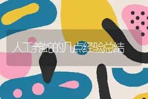 人工养蛇的几点经验总结