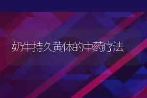 奶牛持久黄体的中药疗法