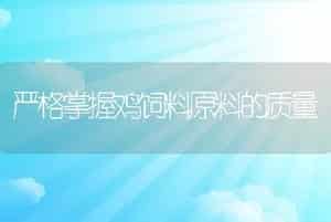 严格掌握鸡饲料原料的质量