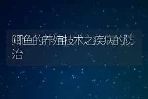鲫鱼的养殖技术之疾病的防治