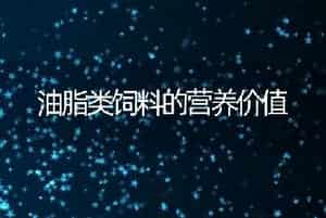 油脂类饲料的营养价值