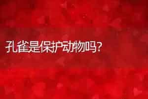 孔雀是保护动物吗？