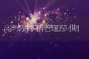 高产奶牛饲养管理五时期